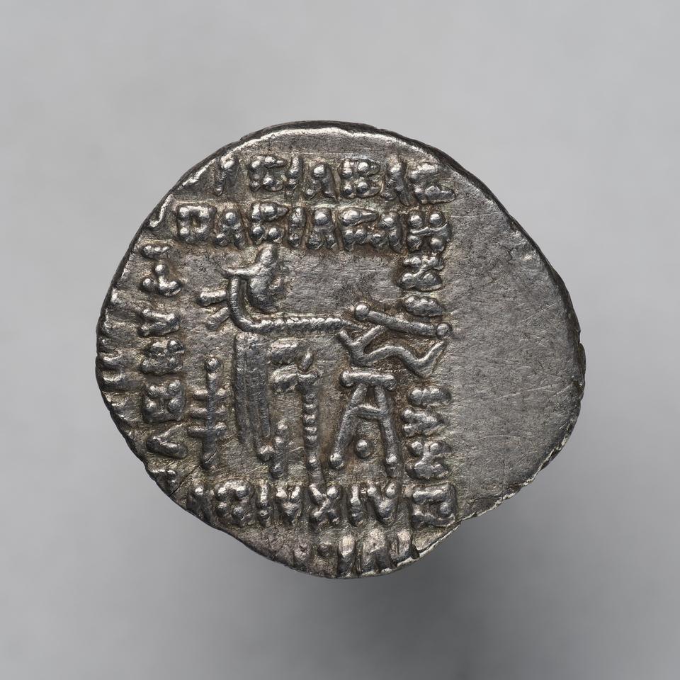 Vologases I, Silver drachm, collection photograph PAR-VOLO1-AR-DR-002, reverse