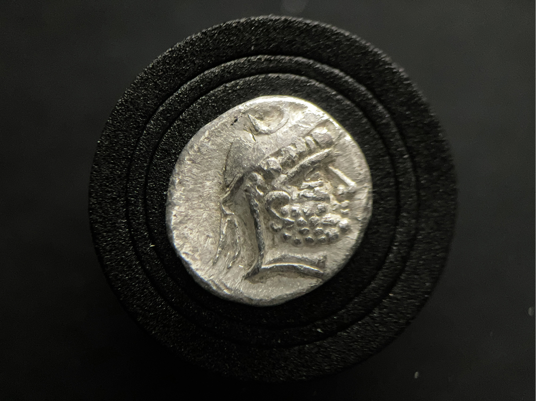 Bust of Darios I of Persis wearing causia and crescent crown